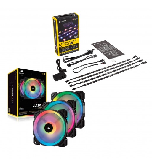 LL120 RGB - pack de 3 + iCUE Lighting Node Pro