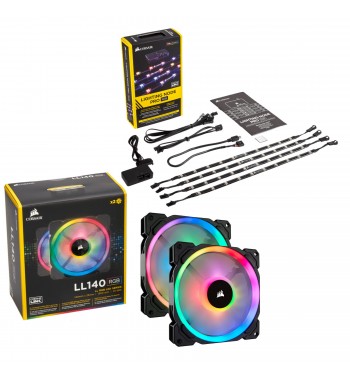 LL140 RGB - pack de 2 + iCUE Lighting Node Pro