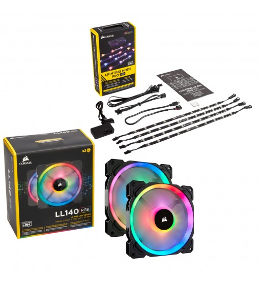 LL140 RGB - pack de 2 + iCUE Lighting Node Pro