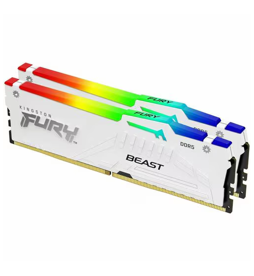 Fury Beast White RGB DDR5 2x32Go 6400MHz C32