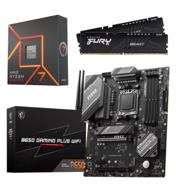 Kit évo ATX Ryzen 7 9700X + B650 Gaming Plus Wifi + 32Go DDR5 6000MHz