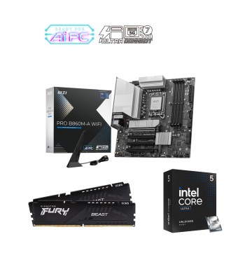 Kit évo micro-ATX Core Ultra 5 245KF + B860M-A Wifi + 16Go DDR5 6000 MHz